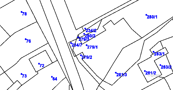 Parcela st. 279/1 v KÚ Buchlovice, Katastrální mapa