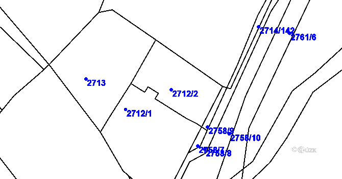 Parcela st. 2712/2 v KÚ Buchlovice, Katastrální mapa