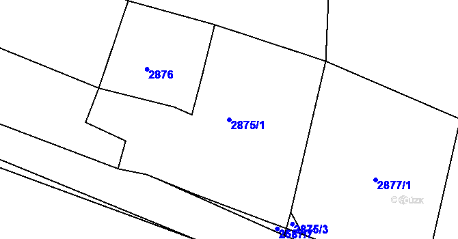 Parcela st. 2875/1 v KÚ Buchlovice, Katastrální mapa