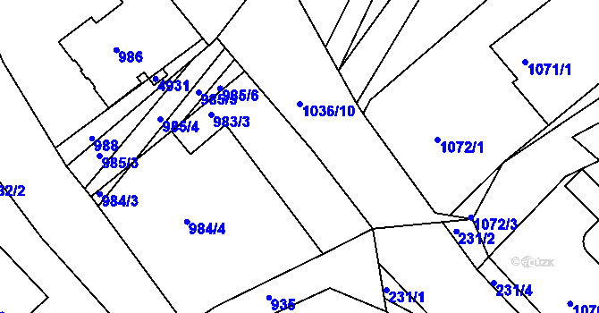 Parcela st. 983/4 v KÚ Buchlovice, Katastrální mapa