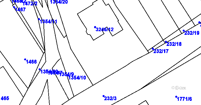 Parcela st. 3246/7 v KÚ Buchlovice, Katastrální mapa