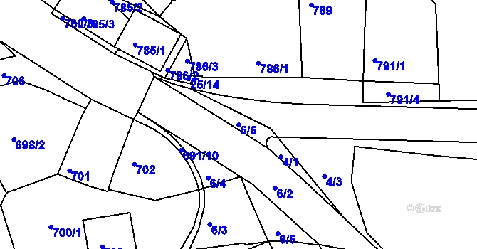 Parcela st. 6/6 v KÚ Buchlovice, Katastrální mapa