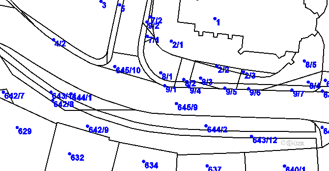 Parcela st. 9/1 v KÚ Buchlovice, Katastrální mapa