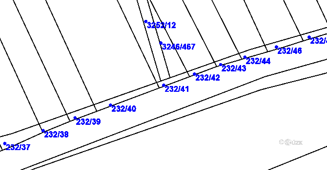 Parcela st. 232/41 v KÚ Buchlovice, Katastrální mapa