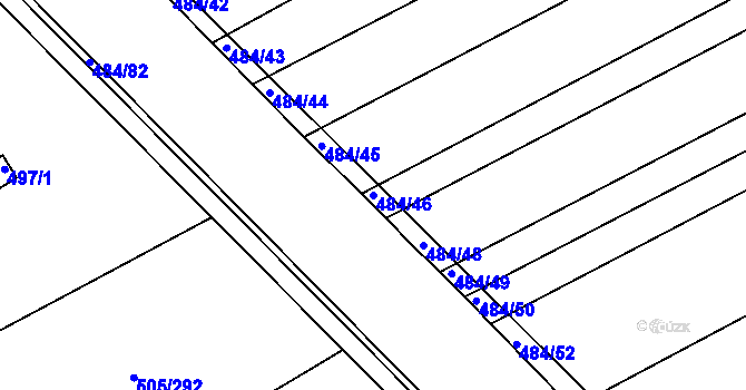 Parcela st. 484/46 v KÚ Buchlovice, Katastrální mapa
