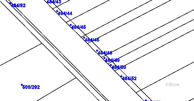 Parcela st. 484/48 v KÚ Buchlovice, Katastrální mapa