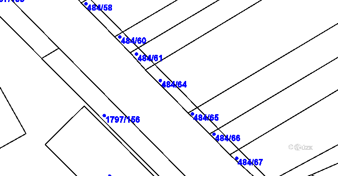 Parcela st. 484/63 v KÚ Buchlovice, Katastrální mapa