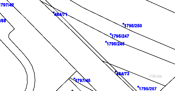 Parcela st. 484/72 v KÚ Buchlovice, Katastrální mapa