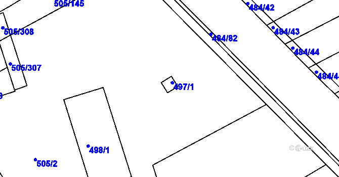 Parcela st. 497/2 v KÚ Buchlovice, Katastrální mapa