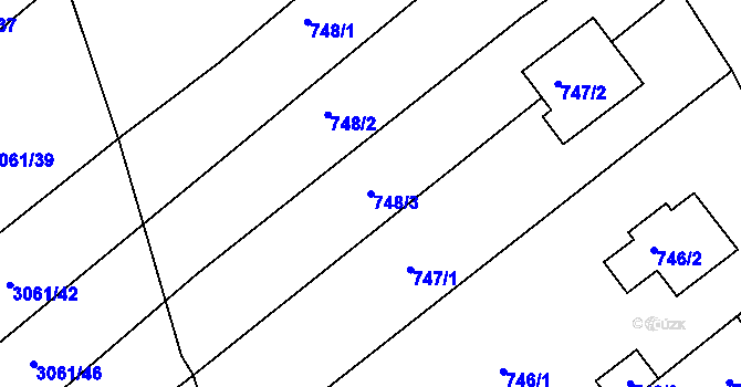 Parcela st. 748/3 v KÚ Buchlovice, Katastrální mapa