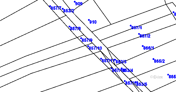Parcela st. 857/10 v KÚ Buchlovice, Katastrální mapa