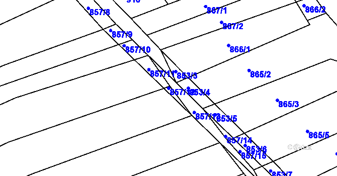 Parcela st. 857/12 v KÚ Buchlovice, Katastrální mapa