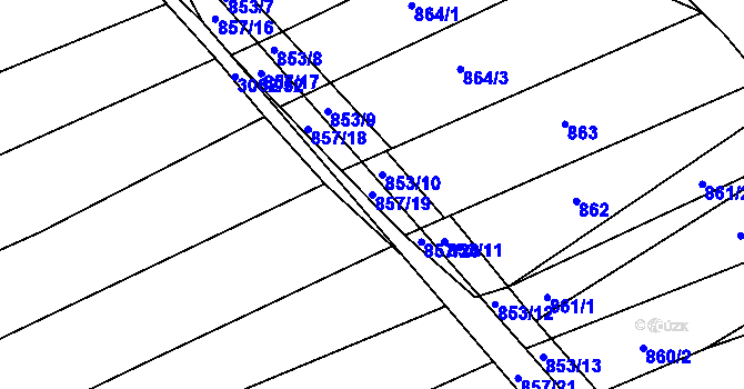 Parcela st. 857/19 v KÚ Buchlovice, Katastrální mapa