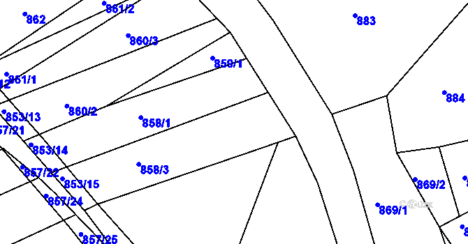 Parcela st. 859/3 v KÚ Buchlovice, Katastrální mapa