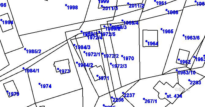 Parcela st. 1972/2 v KÚ Buchlovice, Katastrální mapa