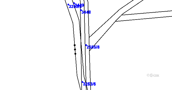 Parcela st. 2585/8 v KÚ Buchlovice, Katastrální mapa