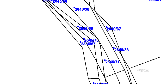 Parcela st. 2585/87 v KÚ Buchlovice, Katastrální mapa