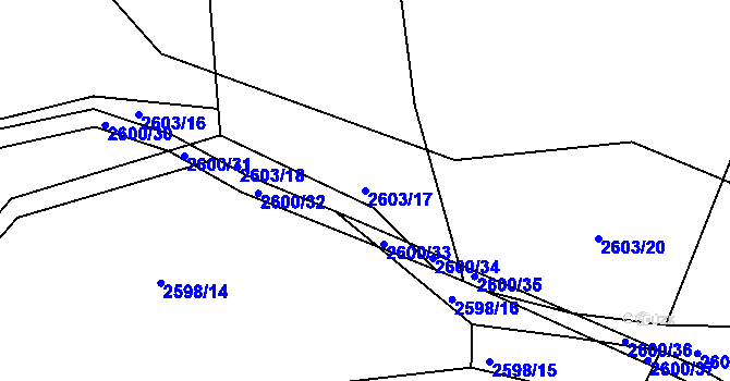 Parcela st. 2603/17 v KÚ Buchlovice, Katastrální mapa