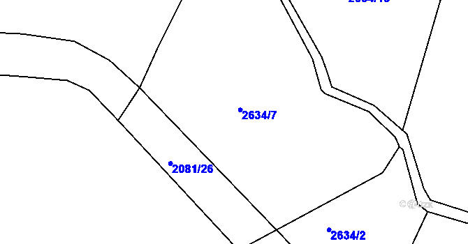 Parcela st. 2634/8 v KÚ Buchlovice, Katastrální mapa