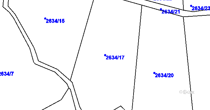 Parcela st. 2634/17 v KÚ Buchlovice, Katastrální mapa