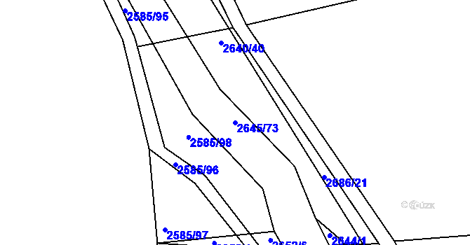 Parcela st. 2645/73 v KÚ Buchlovice, Katastrální mapa