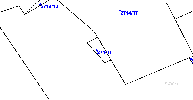 Parcela st. 2714/7 v KÚ Buchlovice, Katastrální mapa