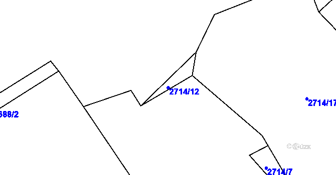 Parcela st. 2714/12 v KÚ Buchlovice, Katastrální mapa