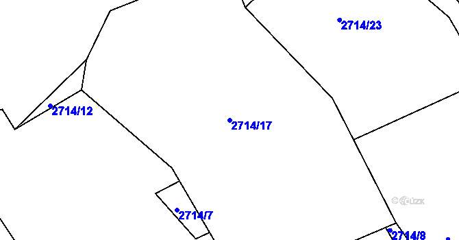 Parcela st. 2714/17 v KÚ Buchlovice, Katastrální mapa