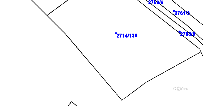 Parcela st. 2714/134 v KÚ Buchlovice, Katastrální mapa