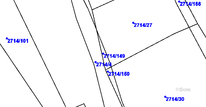 Parcela st. 2714/149 v KÚ Buchlovice, Katastrální mapa