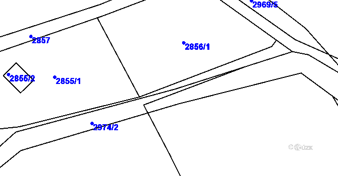 Parcela st. 2855/5 v KÚ Buchlovice, Katastrální mapa
