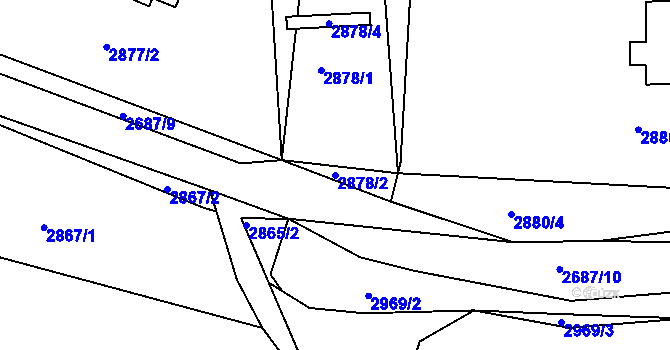 Parcela st. 2878/2 v KÚ Buchlovice, Katastrální mapa