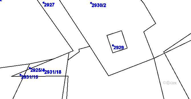 Parcela st. 2930/6 v KÚ Buchlovice, Katastrální mapa