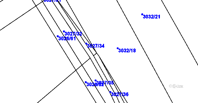 Parcela st. 3032/17 v KÚ Buchlovice, Katastrální mapa