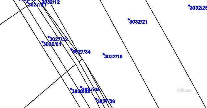Parcela st. 3032/18 v KÚ Buchlovice, Katastrální mapa