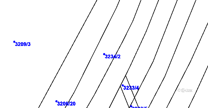 Parcela st. 3234/2 v KÚ Buchlovice, Katastrální mapa