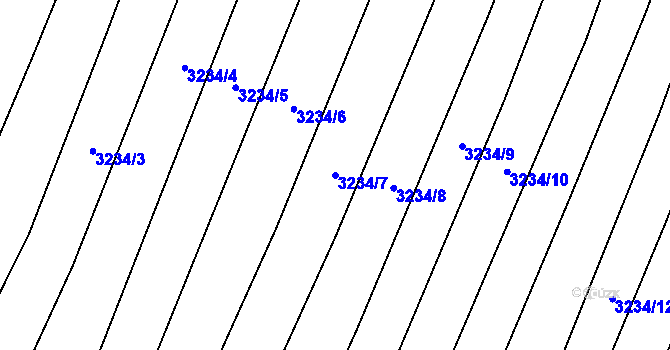 Parcela st. 3234/7 v KÚ Buchlovice, Katastrální mapa