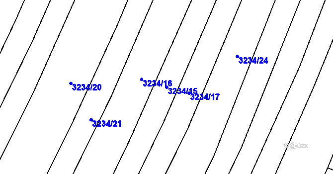 Parcela st. 3234/15 v KÚ Buchlovice, Katastrální mapa