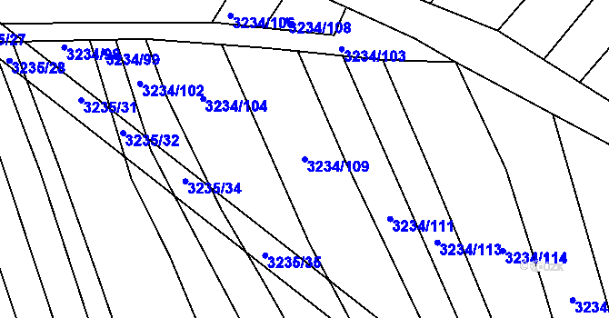 Parcela st. 3234/109 v KÚ Buchlovice, Katastrální mapa