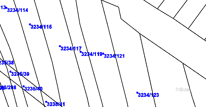 Parcela st. 3234/121 v KÚ Buchlovice, Katastrální mapa
