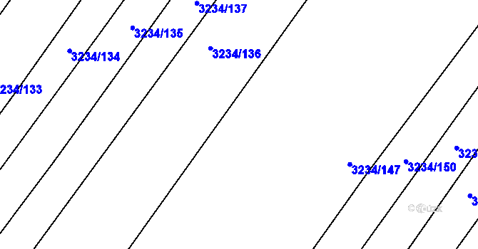 Parcela st. 3234/141 v KÚ Buchlovice, Katastrální mapa