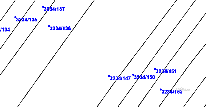 Parcela st. 3234/145 v KÚ Buchlovice, Katastrální mapa