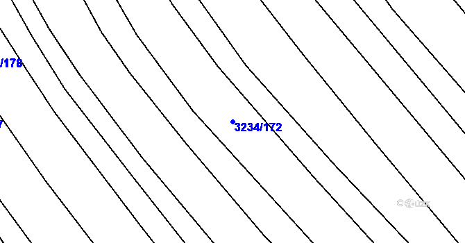 Parcela st. 3234/172 v KÚ Buchlovice, Katastrální mapa