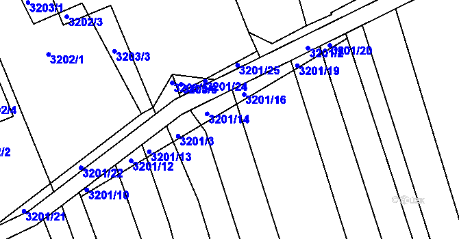 Parcela st. 3237/31 v KÚ Buchlovice, Katastrální mapa