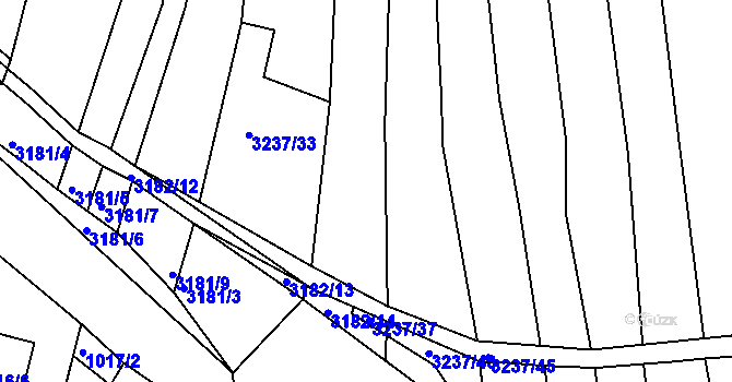 Parcela st. 3237/38 v KÚ Buchlovice, Katastrální mapa