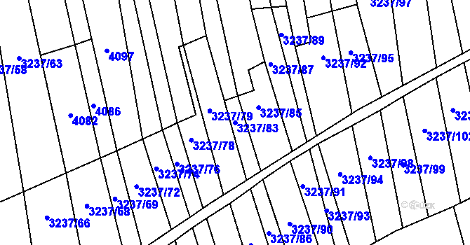 Parcela st. 3237/83 v KÚ Buchlovice, Katastrální mapa
