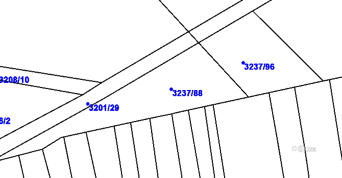 Parcela st. 3237/88 v KÚ Buchlovice, Katastrální mapa