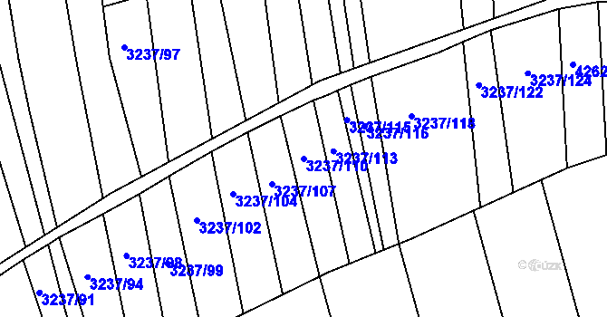 Parcela st. 3237/110 v KÚ Buchlovice, Katastrální mapa