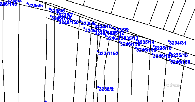 Parcela st. 3237/152 v KÚ Buchlovice, Katastrální mapa