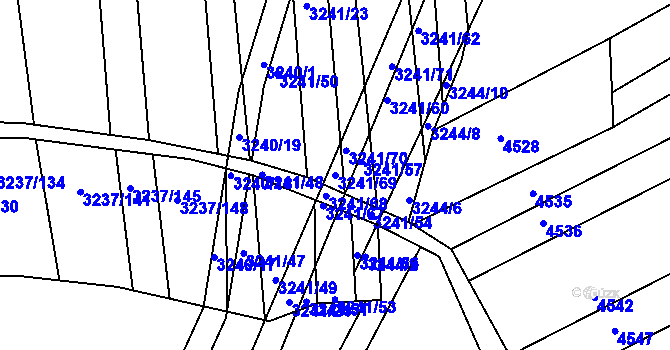 Parcela st. 3241/69 v KÚ Buchlovice, Katastrální mapa